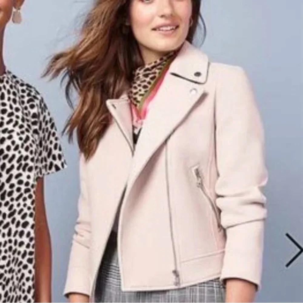 Ann Taylor Blush Moto Jacket - Picture 3 of 9